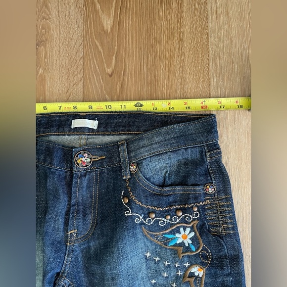 Rare Roberto Cavalli Vintage Embroidered Jeans Size 31 Bootcut - Picture 8 of 13